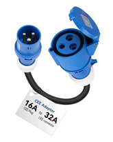 RamTouch Fly Lead Steckdosenkonverter (16A Caravanstecker auf 32A CEE-Steckdose, 50cm, Max.16A, 3G2,5mm²) – CEE-Adapter für tragbares EV-Ladegerät, mobile Wallbox