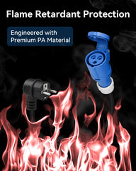 Convertisseur de prise RamTouch Fly Lead (fiche Schuko 16 A vers prise CEE 16 A, 50 cm, max. 16 A, 3G2,5 mm²) - Adaptateur CEE pour chargeur de véhicule électrique portable, boîtier mural mobile