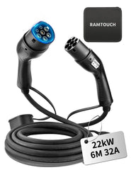 RamTouch®️ EV Charging Cable - 22kW 32A 3-Phase Type 2 to Type 2 - RamTouch EV Chargers. - RamTouch EU