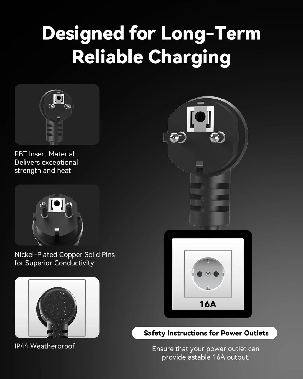 RamTouch Electric Vehicle Charger (3.68 kW, Type 2) - Portable EV Charger with LED, Mobile Wallbox 3.68 kW, Compatible with EV and Plug-in Hybrid - RamTouch EV Chargers - Smart Electric Vehicle Charging Solutions