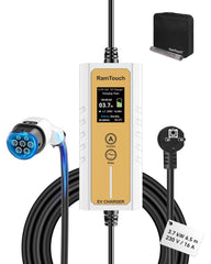 Electric Vehicle Charger (3.7 kW, Type 2, 16A Schuko Plug) – Portable EV Charger | 6A - 16A | Delay Start | Timed Charging | For Type 2 EVs and PHEVs