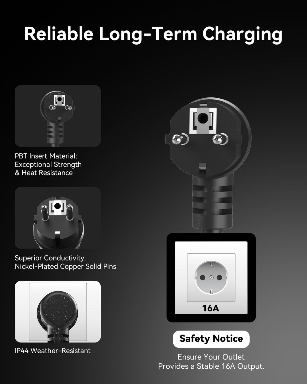 Electric Vehicle Charger (3.7 kW, Type 2, 16A Schuko Plug) – Portable EV Charger | 6A - 16A | Delay Start | Timed Charging | For Type 2 EVs and PHEVs - RamTouch EV Chargers - Smart Electric Vehicle Charging Solutions