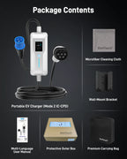 Portable EV Charger (3.7 kW, 16 A, IP67 Control Box) | Blue CEE 16 A Commando Plug to Type 2 | Mode 2 EV Charging Cable with Adjustable 6 A to 16 A, LCD Display, Timer, AC/DC RCD Protection for EVs and PHEVs