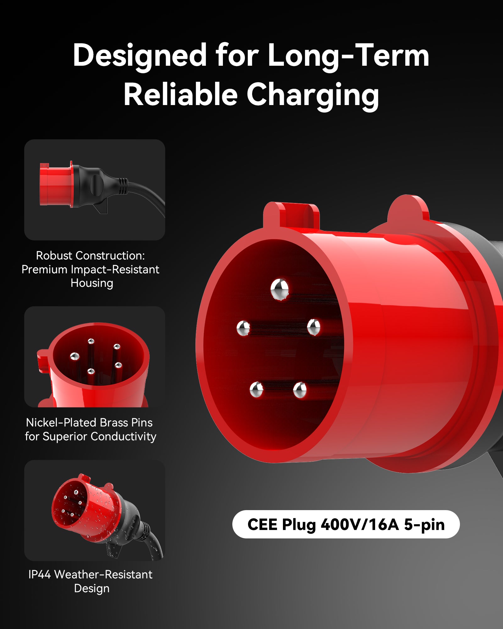 RamTouch Electric Vehicle Charger (11kW, Type 2) - Portable EV Charger with Smart Function, Mobile Wallbox 11kW, Compatible with EV and Plug-in Hybrid