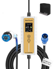 Electric Vehicle Charger (3.7 kW, Type 2, CEE Plug 16A) – Portable EV Charger | 6A - 16A | Delay Start | Timed Charging | For Type 2 EVs and PHEVs