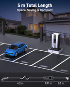 Portable EV Charger (3.7 kW, 16 A, IP67) | Schuko Plug to Type 2 | Mode 2 EV Charging Cable with Adjustable 6 A to 16 A, LCD Display, Timer, AC/DC RCD Protection for EVs and PHEVs