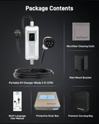 Portable EV Charger (3.7 kW, 16 A, IP67) | Schuko Plug to Type 2 | Mode 2 EV Charging Cable with Adjustable 6 A to 16 A, LCD Display, Timer, AC/DC RCD Protection for EVs and PHEVs
