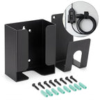 RamTouch Portable EV Charger Holder Kit, Wall-Mount Control Box Holder and EV Cable J-Hook Organizer for Mode 2 EV Chargers, Heavy-Duty Metal Bracket, Matte Black