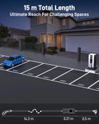 Portable EV Charger (3.7 kW, 16 A, IP67) | Schuko Plug to Type 2 | Mode 2 EV Charging Cable with Adjustable 6 A to 16 A, LCD Display, Timer, AC/DC RCD Protection for EVs and PHEVs