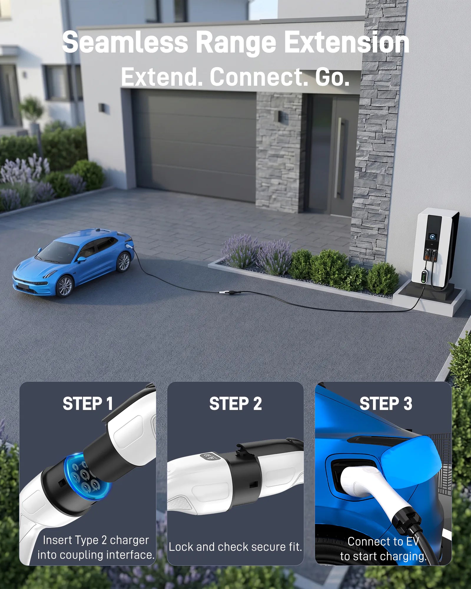 Type 2 EV Charger Extension Cable For Tethered Type 2 Wallboxes Fixed type-2-ev-charger-extension-cable-for-tethered-type-2-wallboxes-fixed