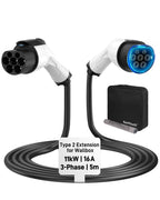 Type 2 EV Charger Extension Cable for Tethered Type 2 Wallboxes, Fixed-Cable EV Chargers and Charging Stations, 7.4 kW / 11 kW / 22 kW