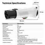 RamTouch Type 2 to Schuko Socket Adapter, 230 V 16 A 3.7 kW, Type 2 Male Plug to Schuko Mains Socket for AC Charging Stations, E-Bikes, E-Scooters, Micro EVs and Portable AC Devices, Not for V2L