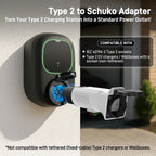 RamTouch Type 2 to Schuko Socket Adapter, 230 V 16 A 3.7 kW, Type 2 Male Plug to Schuko Mains Socket for AC Charging Stations, E-Bikes, E-Scooters, Micro EVs and Portable AC Devices, Not for V2L