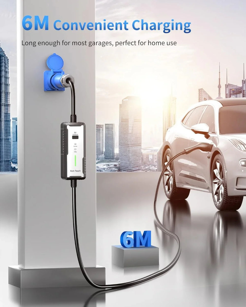 RamTouch®️ EV Charger 7kW Type 2 to CEE 32A - RamTouch EV Chargers. - RamTouch EU